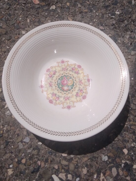 Limoges Other - Western Royal Melody Limoges White Serving Bowl Roses 22k Gold Trim Vintage Serv